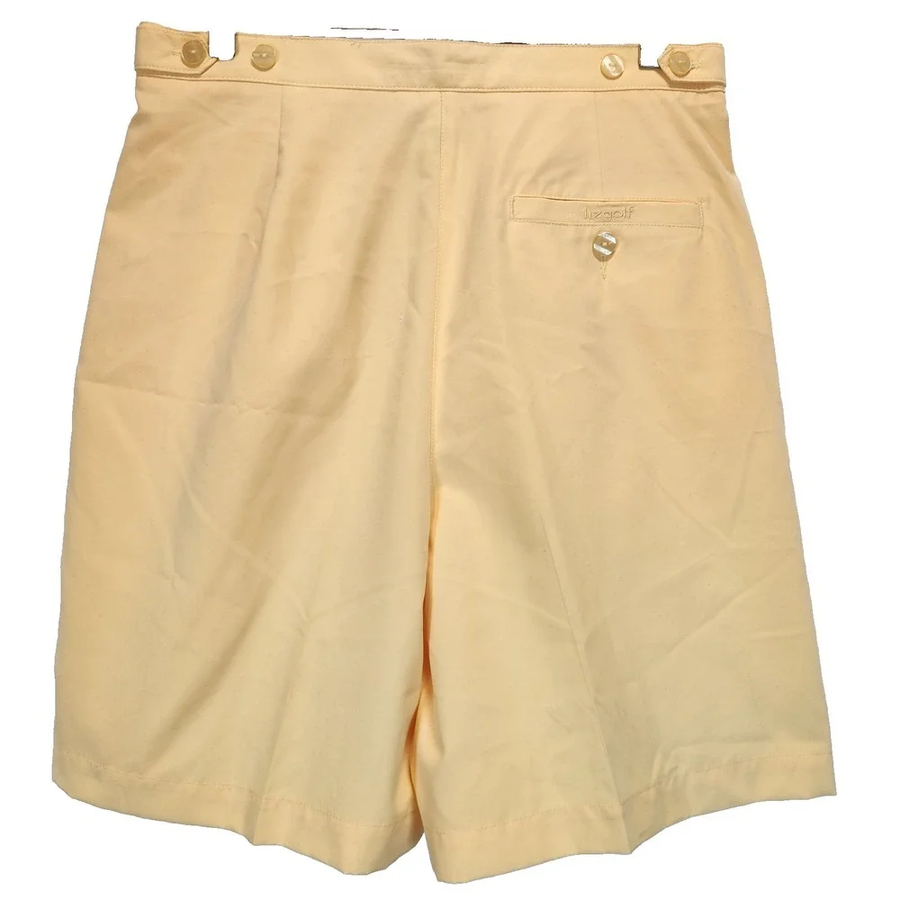 Liz Golf Women`s Size 10 Yellow Pleated Shorts High Waisted Casual Classic Golf - Picture 2 of 6